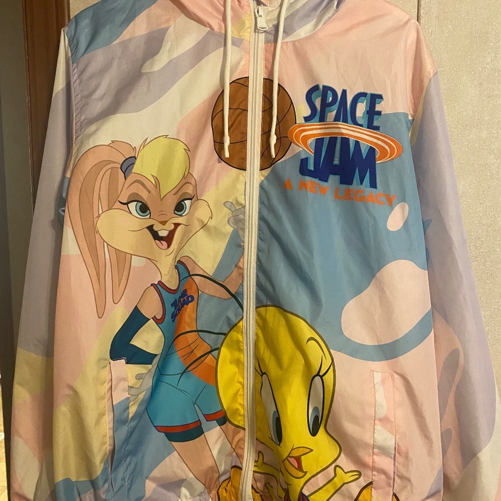 Unisex members only space jam windbreaker jacket size medium